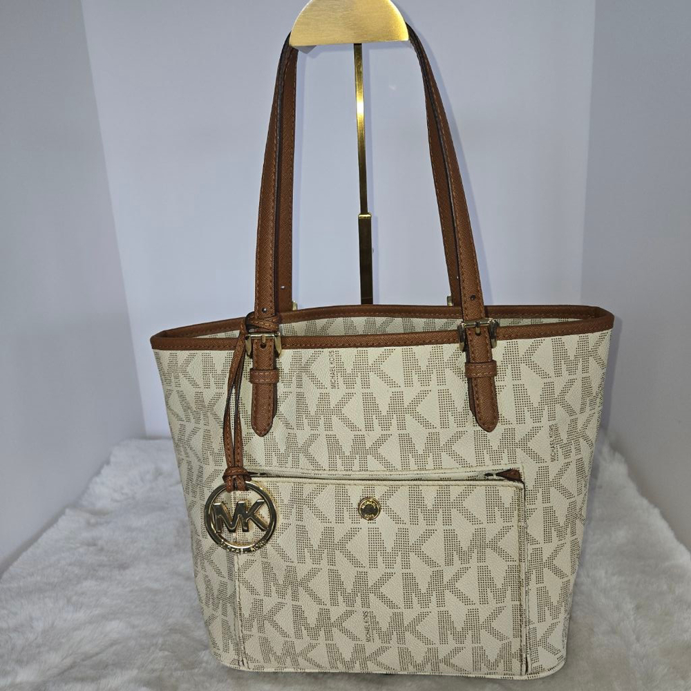 Women's Michael Kors Tote Bag Medium Beige Brown